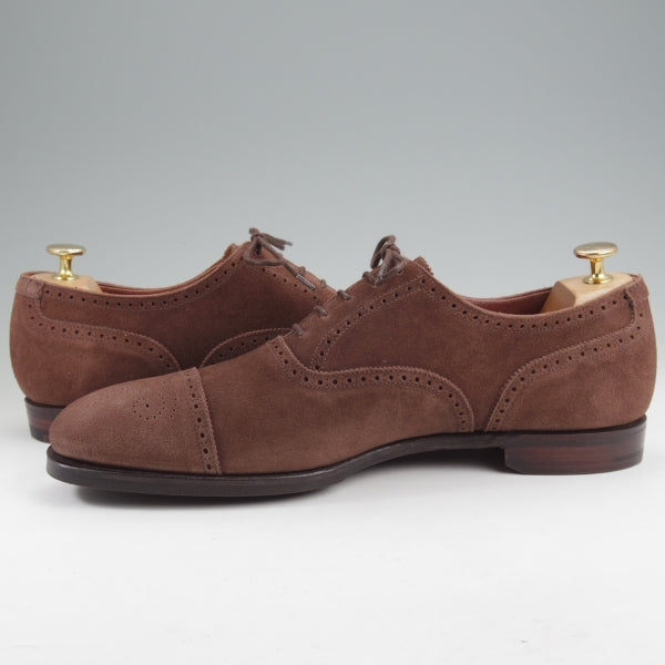未使用★クロケット&ジョーンズ 9E【ハンドグレードライン★セミブローグ/WELBECK2】スエード/濃茶/Crockett&Jones★n284