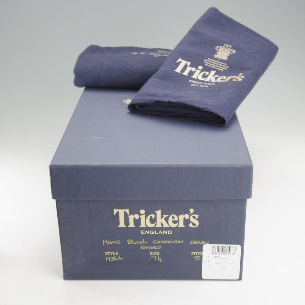 未使用★トリッカーズ SIZE 7.5【現行定価16.5万円程度★コードバン/ダイナイトソール/ROBERT】M3616/プレーントゥ/黒/Tricker's★o299