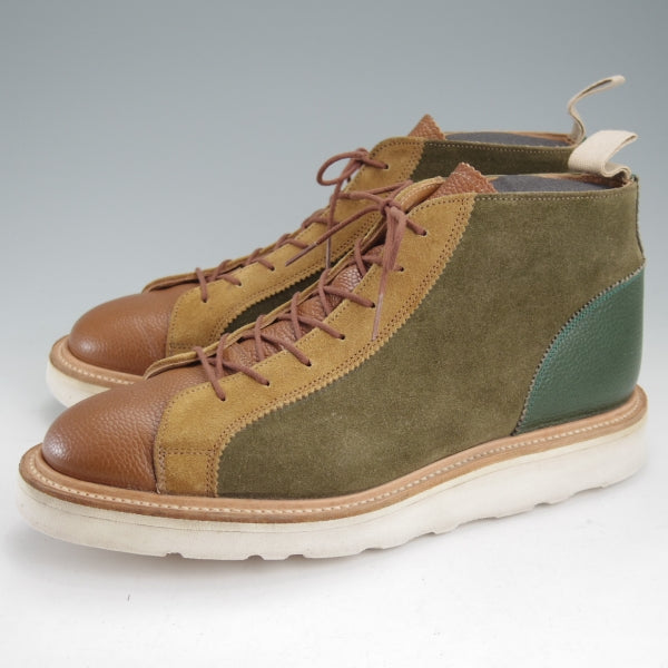 極上★トリッカーズ SIZE 7.5【モデル定価￥132,000-★クレイジーパターン仕様のEthan/モンキーブーツ】M6077/茶×緑/Tricker's★n788