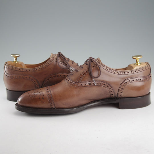 極上★(英)チーニー 7.5E【定価￥94,600-★WILFRED/ウィルフレッド】125ラスト/セミブローグ/カーフ/茶/メンズ/CHEANEY★o847