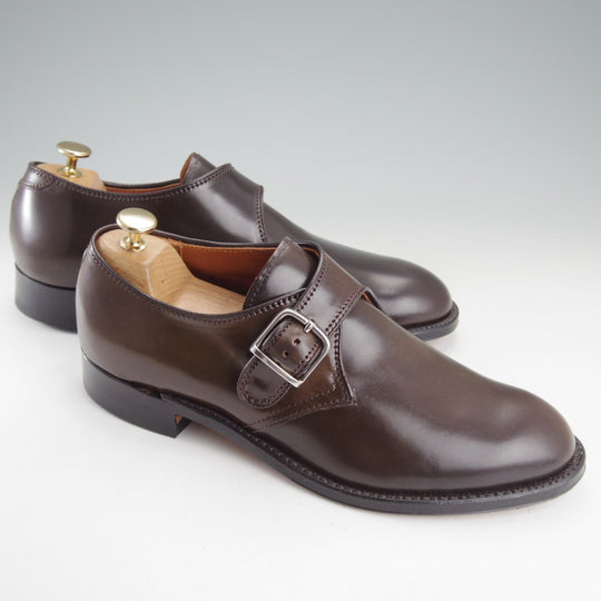 未使用★オールデン 8D【貴重★シガー色/コードバン/N9001】モンクストラップ/モディファイドラスト/茶/メンズ/ALDEN★o302