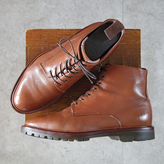 極上★(金沢)KOKON/ココン SIZE 6.5【オーダー価格10万円以上★レースアップブーツ/414】KO-1ラスト/ショルダーレザー/茶/メンズ★n292