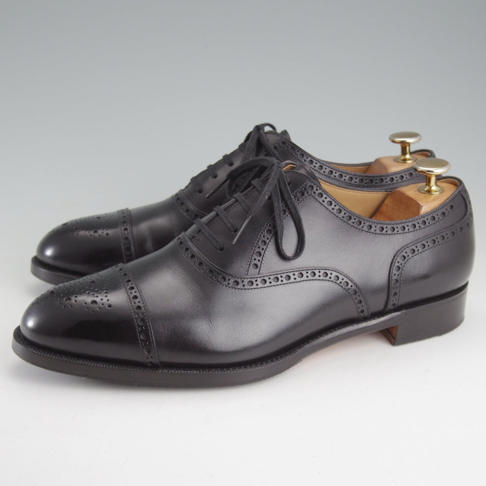 美品★(台東区)ジョーワークス SIZE 7【オーダー価格￥118,800～★セミブローグ/Semi brogue oxford】カーフ/黒/メンズ/JOE WORKS★o849