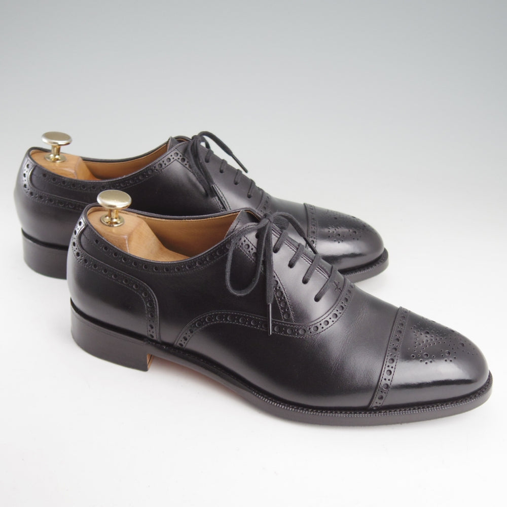 美品★(台東区)ジョーワークス SIZE 7【オーダー価格￥118,800～★セミブローグ/Semi brogue oxford】カーフ/黒/メンズ/JOE WORKS★o849