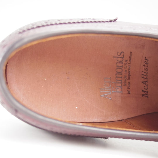 未使用★(米)アレンエドモンズ 9D【現行定価13万円程度★McAllister/フルブローグ】カーフ/Merlot/赤茶/メンズ/ALLEN EDMONDS★n790