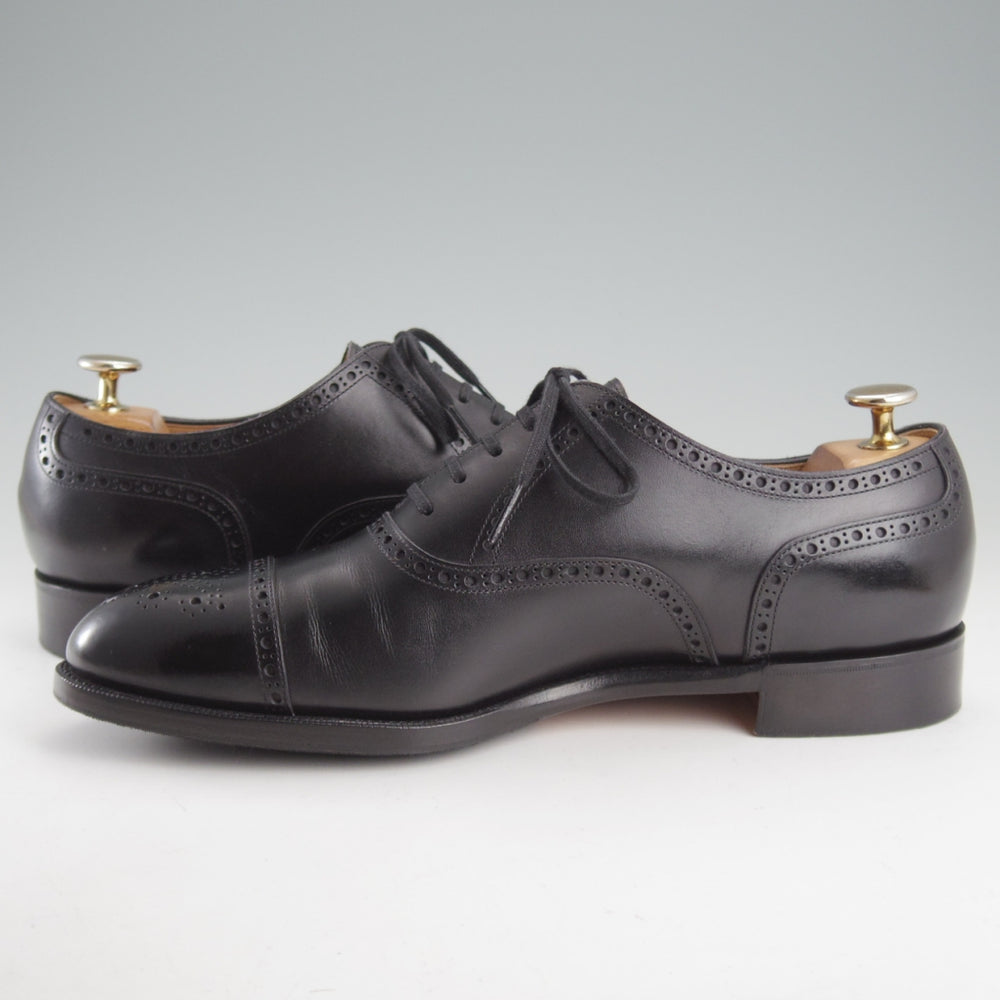 美品★(台東区)ジョーワークス SIZE 7【オーダー価格￥118,800～★セミブローグ/Semi brogue oxford】カーフ/黒/メンズ/JOE WORKS★o849