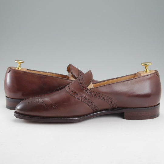 美品★(英)WILD SMITH/ワイルドスミス SIZE 8.5【貴重★TRINITY/フルストラップ/ローファー】スリッポン/カーフ/濃茶/メンズ★n791
