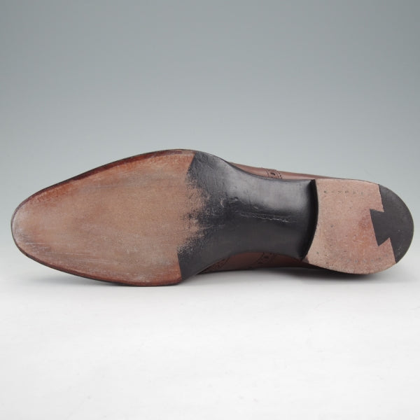 美品★(英)WILD SMITH/ワイルドスミス SIZE 8.5【貴重★TRINITY/フルストラップ/ローファー】スリッポン/カーフ/濃茶/メンズ★n791