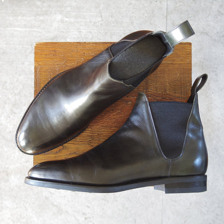 極美品★三陽山長 SIZE 7.5【注文価格￥152,900-★ミュージアムカーフ/誠十郎】R2010ラスト/サイドゴアブーツ/深緑/Sanyo Yamacho★o307