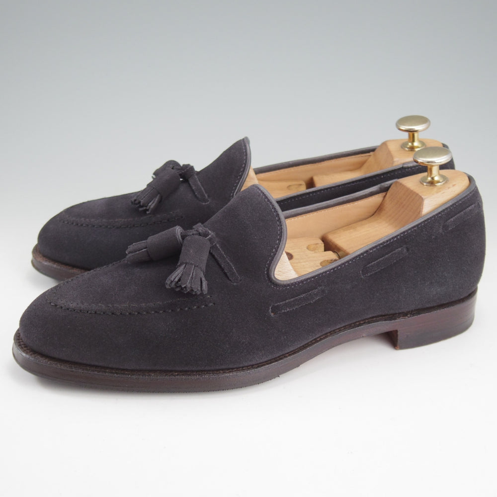 美品★クロケット&ジョーンズ 6.5E【定価￥121,000-★CAVENDISH 3/キャベンディッシュ】タッセルローファー/375ラスト/スエード/紺★o303