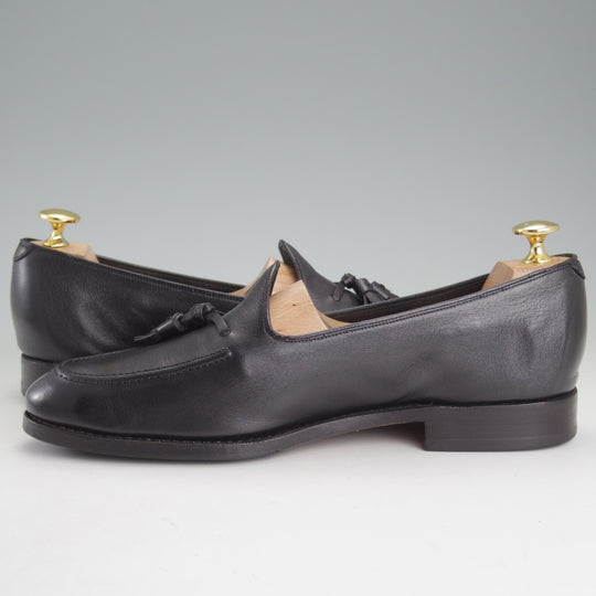 極上★(スペイン製)カルミナ SIZE 6.5【定価￥94,600-★純正ツリー付/タッセルローファー/80686】UETAMラスト/シボ革/黒/CARMINA★p432