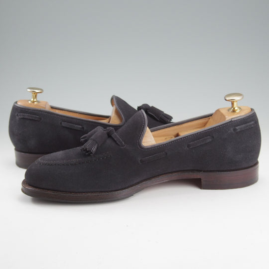 美品★クロケット&ジョーンズ 6.5E【定価￥121,000-★CAVENDISH 3/キャベンディッシュ】タッセルローファー/375ラスト/スエード/紺★o303