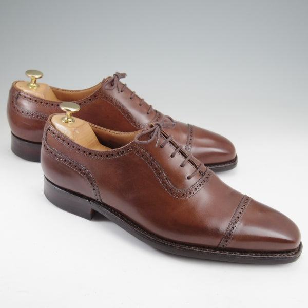 極上★クロケット&ジョーンズ 7.5E【現行定価10万円以上★ダイナイトソール/WESTBOURNE】348ラスト/濃茶/クォーターブローグ★n289