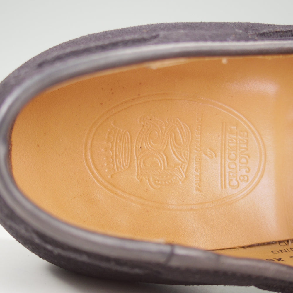 美品★クロケット&ジョーンズ 6.5E【定価￥121,000-★CAVENDISH 3/キャベンディッシュ】タッセルローファー/375ラスト/スエード/紺★o303