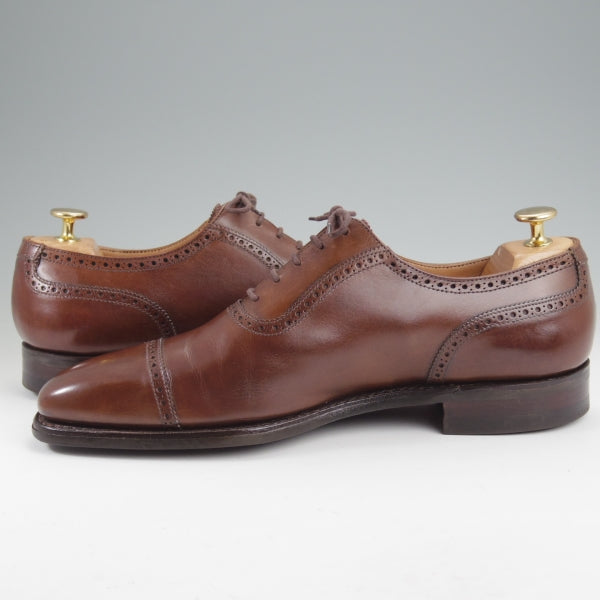 極上★クロケット&ジョーンズ 7.5E【現行定価10万円以上★ダイナイトソール/WESTBOURNE】348ラスト/濃茶/クォーターブローグ★n289