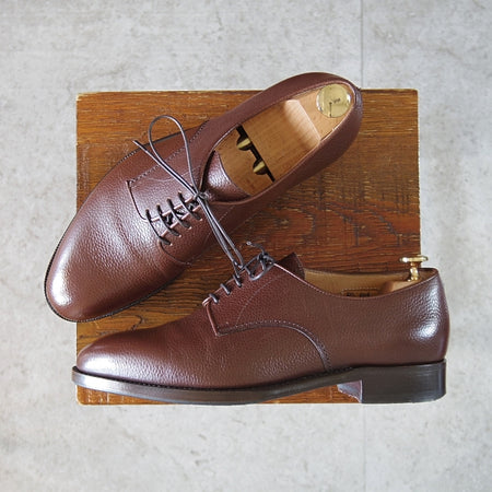 極上★(伊)F.LLIジャコメッティ SIZE 39【定価￥115,500-★プレーントゥ/FG601】GRIGIA SCラスト/グレインレザー/濃茶/Giacometti★n804
