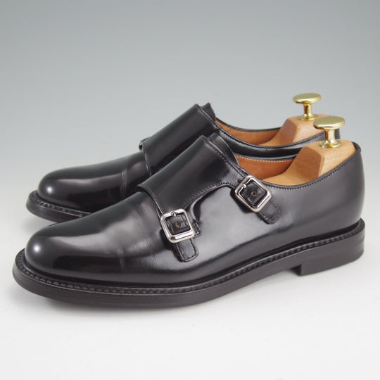極美品★チャーチ(レディース) SIZE 35.5【現行定価14万円以上★LORA R/ダブルモンク】ポリッシュドバインダーカーフ/黒/Church's★o306