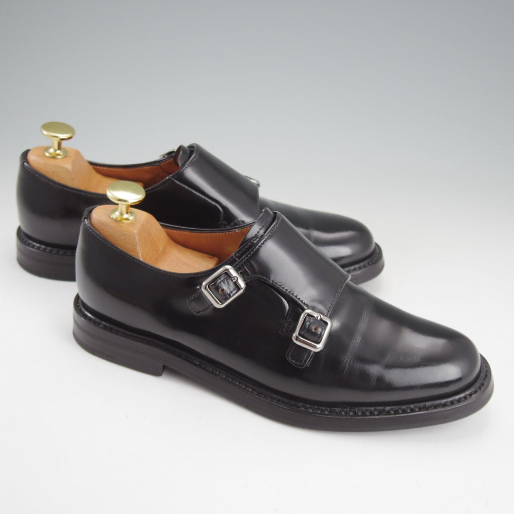 極美品★チャーチ(レディース) SIZE 35.5【現行定価14万円以上★LORA R/ダブルモンク】ポリッシュドバインダーカーフ/黒/Church's★o306