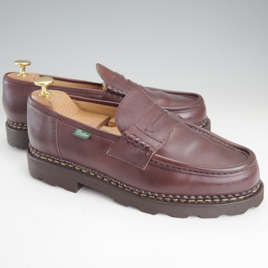 極美品★パラブーツ SIZE 7.5【定価￥110,000-★ランス/REIMS】コインローファー/リスレザー/CAFÉ/カフェ/濃茶/メンズ/Paraboot★p435