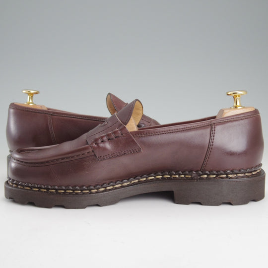 極美品★パラブーツ SIZE 7.5【定価￥110,000-★ランス/REIMS】コインローファー/リスレザー/CAFÉ/カフェ/濃茶/メンズ/Paraboot★p435