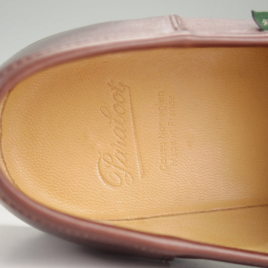 極美品★パラブーツ SIZE 7.5【定価￥110,000-★ランス/REIMS】コインローファー/リスレザー/CAFÉ/カフェ/濃茶/メンズ/Paraboot★p435