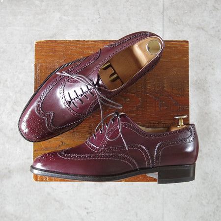 未使用★(伊)タニノクリスチー SIZE 6【貴重★デッドストック品/フルブローグ】カーフ/赤茶/メンズ/TANINO CRISCI★o864