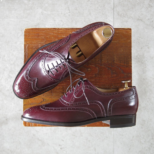 未使用★(伊)タニノクリスチー SIZE 6【貴重★デッドストック品/フルブローグ】カーフ/赤茶/メンズ/TANINO CRISCI★o864