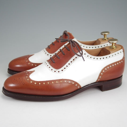 極美品★クロケット&ジョーンズ 6.5E【貴重★(英)ニュー&リングウッド別注/New&Lingwood】スペクテイターシューズ/茶×白/メンズ★n296