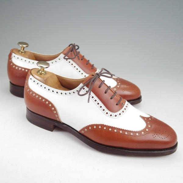 極美品★クロケット&ジョーンズ 6.5E【貴重★(英)ニュー&リングウッド別注/New&Lingwood】スペクテイターシューズ/茶×白/メンズ★n296