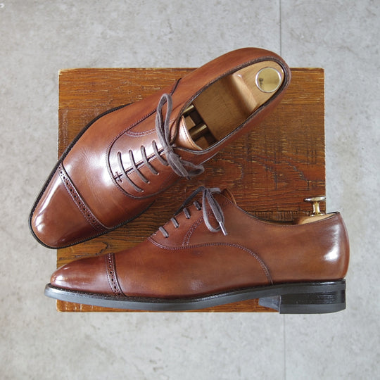 極上★三陽山長 SIZE 7【定価￥94,600-★勇也/R3010ラスト】パンチドキャップトゥ/カーフ/茶/メンズ/YUYA/Sanyo Yamacho★p446