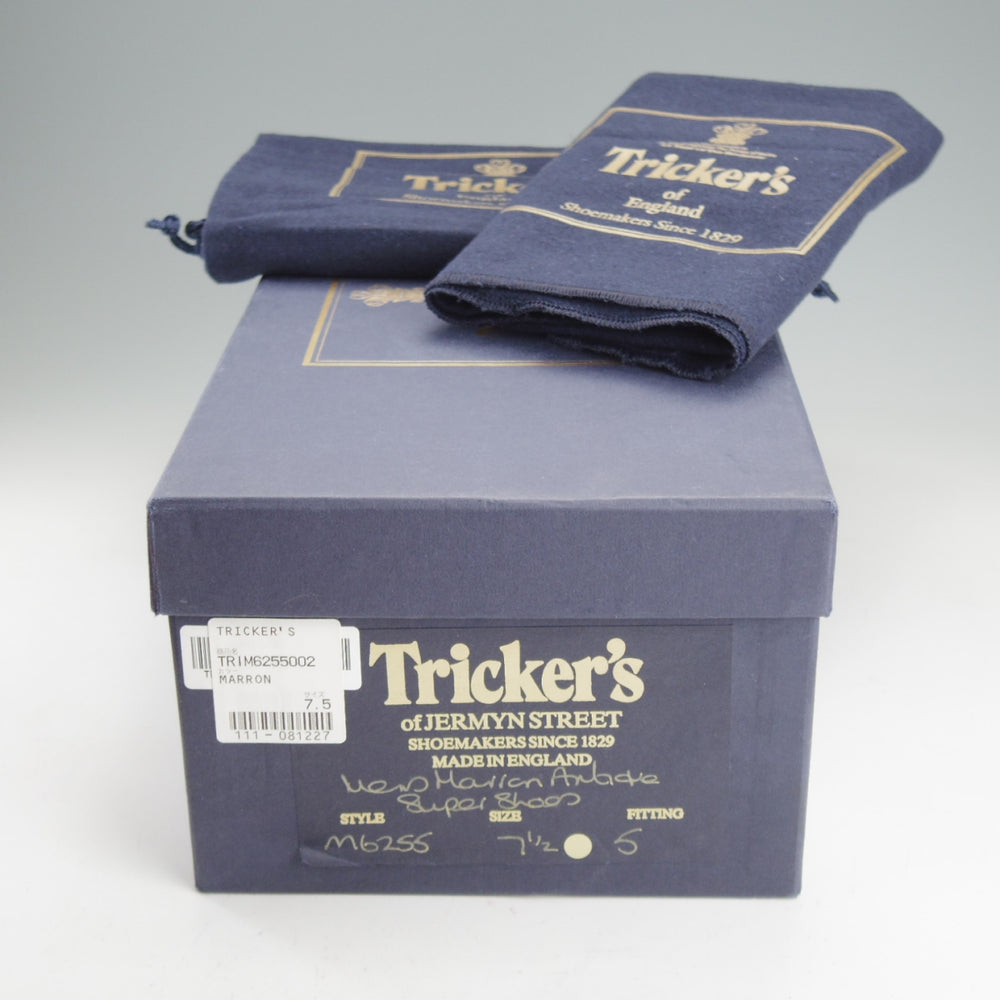 美品★トリッカーズ SIZE 7.5【現行定価13万円以上★プレーントゥ/M6255】カントリーシューズ/マロンアンティーク/茶/Tricker's★o313