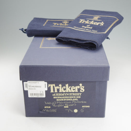 美品★トリッカーズ SIZE 7.5【現行定価13万円以上★プレーントゥ/M6255】カントリーシューズ/マロンアンティーク/茶/Tricker's★o313