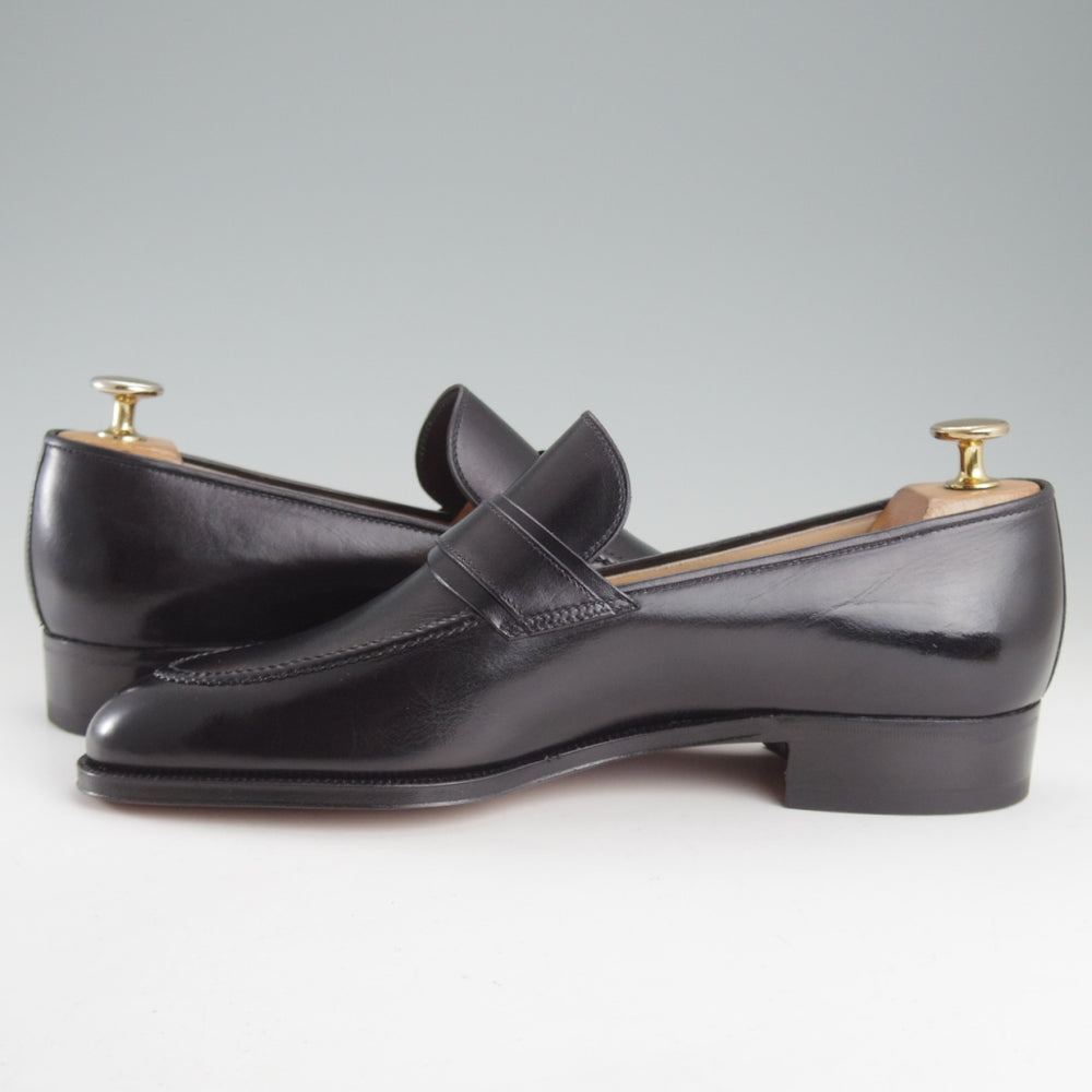ほぼ未使用★(伊)タニノクリスチー SIZE 6.5【貴重★ストラップローファー/スリッポン】カーフ/黒/メンズTANINO CRISCI★o858