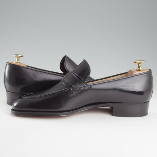 ほぼ未使用★(伊)タニノクリスチー SIZE 6.5【貴重★ストラップローファー/スリッポン】カーフ/黒/メンズTANINO CRISCI★o858