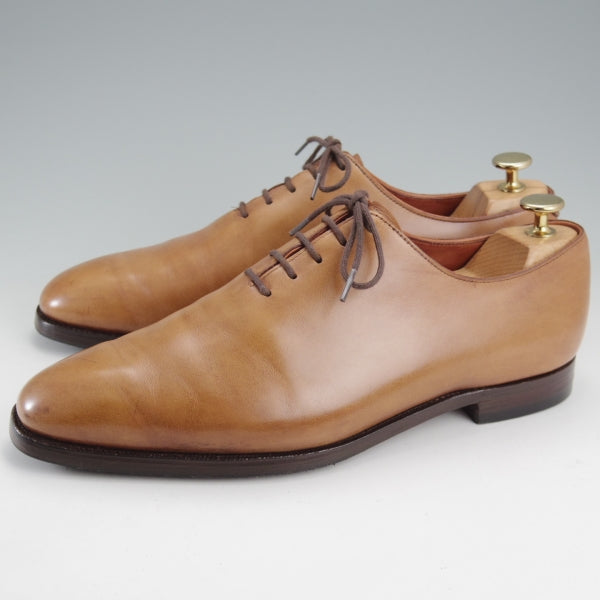 極上★クロケット&ジョーンズ 7.5E【ハンドグレードライン★ホールカット/HANOVER】337ラスト/カーフ/薄茶/メンズ/Crockett&Jones★n802