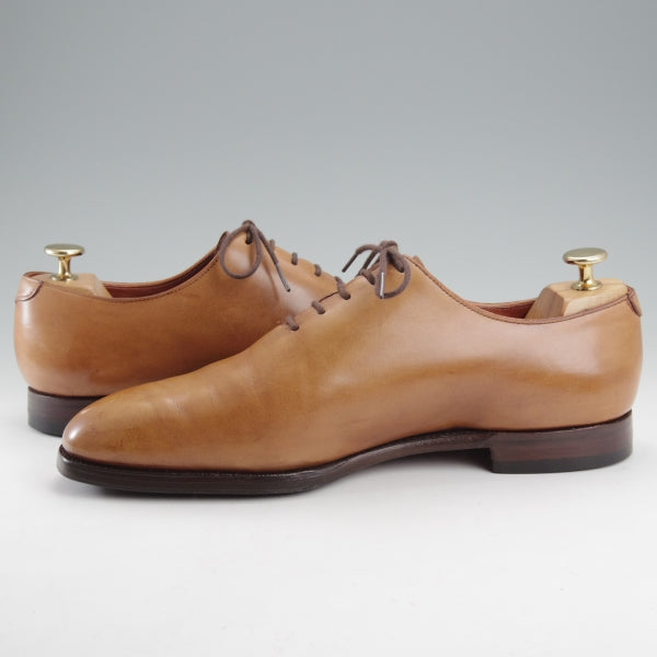 極上★クロケット&ジョーンズ 7.5E【ハンドグレードライン★ホールカット/HANOVER】337ラスト/カーフ/薄茶/メンズ/Crockett&Jones★n802