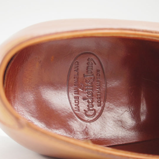 極上★クロケット&ジョーンズ 7.5E【ハンドグレードライン★ホールカット/HANOVER】337ラスト/カーフ/薄茶/メンズ/Crockett&Jones★n802