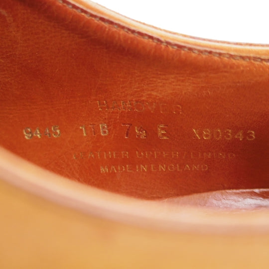 極上★クロケット&ジョーンズ 7.5E【ハンドグレードライン★ホールカット/HANOVER】337ラスト/カーフ/薄茶/メンズ/Crockett&Jones★n802