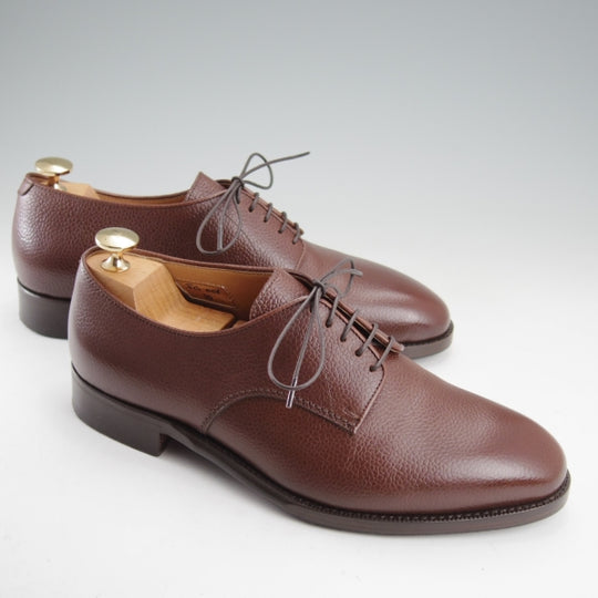 極上★(伊)F.LLIジャコメッティ SIZE 39【定価￥115,500-★プレーントゥ/FG601】GRIGIA SCラスト/グレインレザー/濃茶/Giacometti★n804