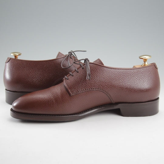 極上★(伊)F.LLIジャコメッティ SIZE 39【定価￥115,500-★プレーントゥ/FG601】GRIGIA SCラスト/グレインレザー/濃茶/Giacometti★n804