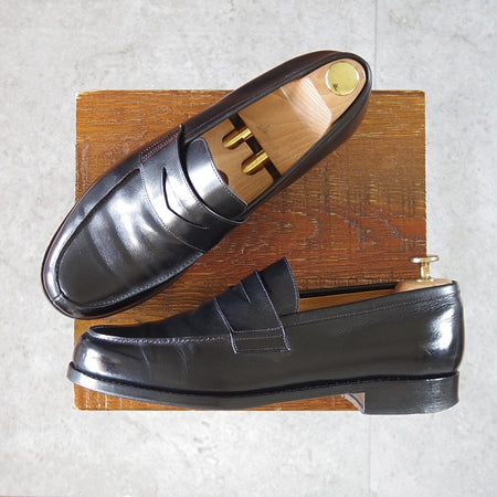 ★パラブーツ SIZE 7.5【定価￥99,000-★アドニス/ADONIS】コインローファー/カーフ/黒/メンズ/Paraboot★n304