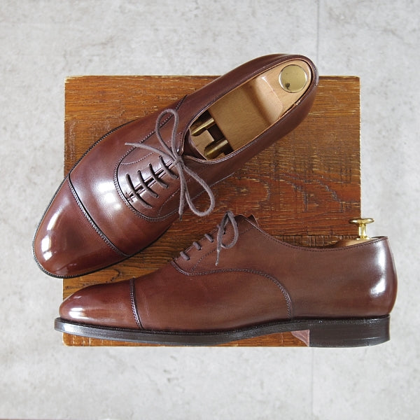 極上★クロケット&ジョーンズ 7.5E【定価￥99,000-★WHITEHALL/ストレートチップ】カーフ/濃茶/メンズ/Crockett&Jones★n313