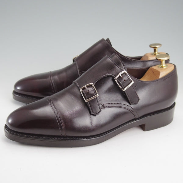 美品★ジョンロブ 6E【定価￥251,900-★WILLIAM/ウィリアム】9795ラスト/ミュージアムカーフ/ダブルモンク/赤茶/プラム/JOHN LOBB★n807