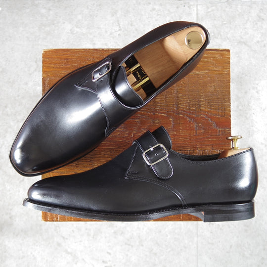 ★クロケット&ジョーンズ 9.5E【定価￥132,000-★Compton3/コンプトン/ユナイテッドアローズ別注】318ラスト/モンクストラップ/黒★o321