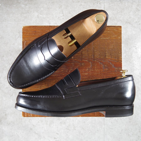 ★(スペイン製)カルミナ SIZE 10【定価￥94,600-★コインローファー/80578】GENOVAラスト/カーフ/黒/メンズ/CARMINA★o324