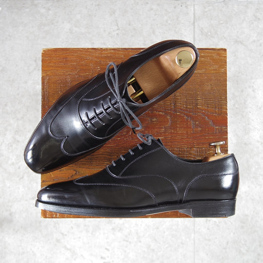 極上★エドワードグリーン 6E【現行定価20万円以上★純正ツリー付/BEAULIEU/808ラスト】ブラインドブローグ/カーフ/黒/EDWARD GREEN★o326