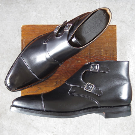 使用数回★クロケット&ジョーンズ 9.5E【定価￥154,000-★CAMBERLEY/007-スペクター着用】ダブルモンク/348ラスト/黒/Crockett&Jones★o330