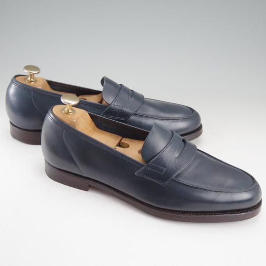 美品★クロケット&ジョーンズ 6.5E【貴重★(英)ポールスミスコレクション別注/コインローファー】カーフ/紺/メンズ/Crockett&Jones★o318