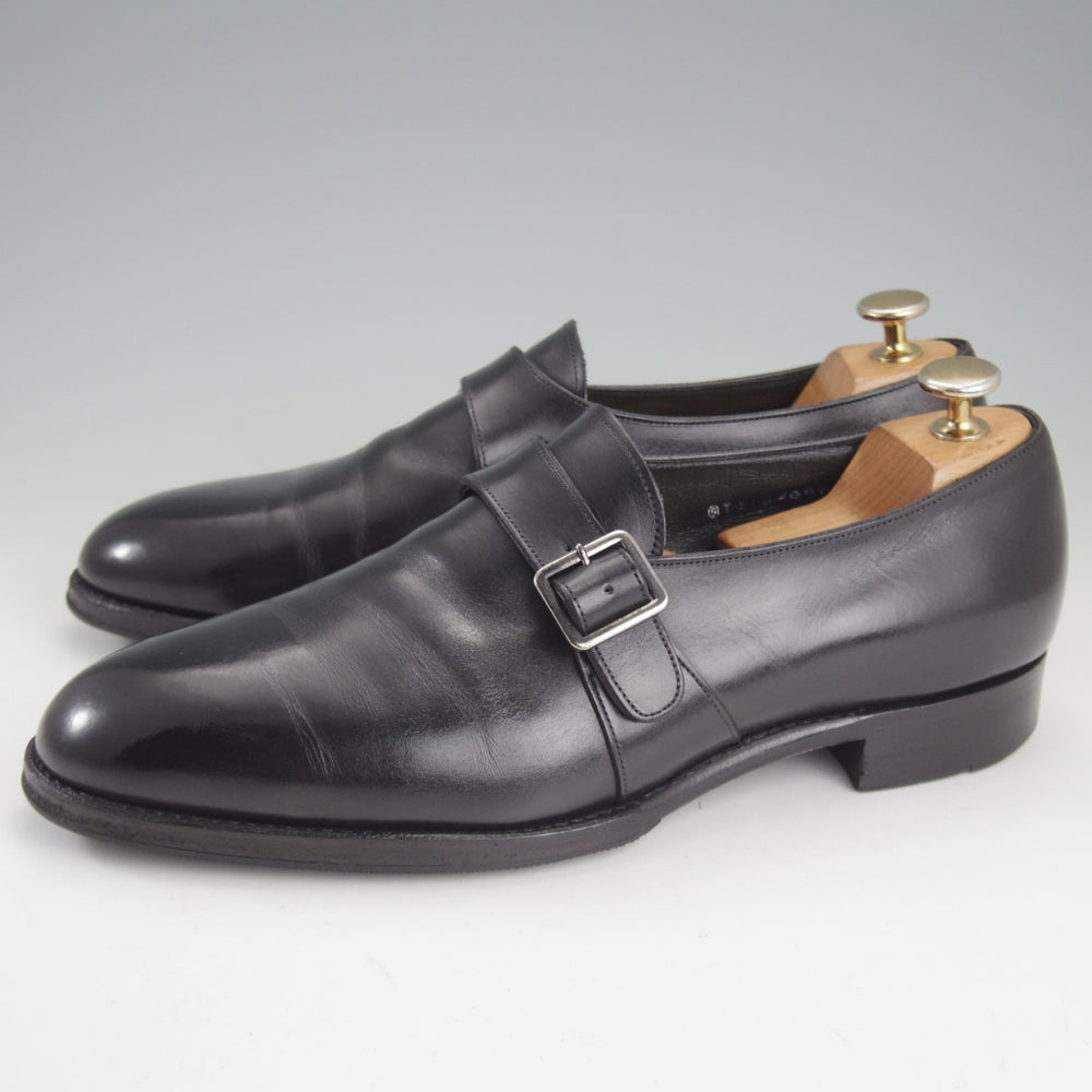 極上★三陽山長 SIZE 7.5【定価￥83,600-★修八郎/モンクストラップ/スリッポン】R2010Sラスト/カーフ/黒/メンズ/Sanyo Yamacho★p447