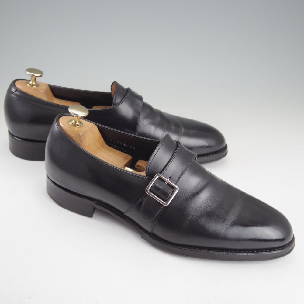 極上★三陽山長 SIZE 7.5【定価￥83,600-★修八郎/モンクストラップ/スリッポン】R2010Sラスト/カーフ/黒/メンズ/Sanyo Yamacho★p447